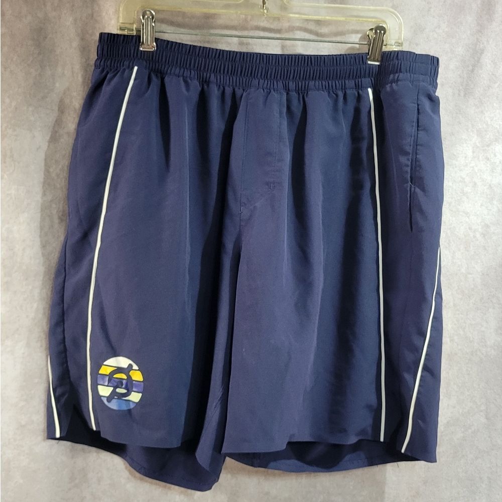 Peloton Blue Athletic Shorts with White Trim Sixw XL